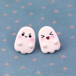 Ghost Stud Earrings, Halloween Gift, Spooky Earrings, Cute Ghost Earrings, Gift For Kids, Halloween Earrings, Funny Studs, Ghost Jewelry