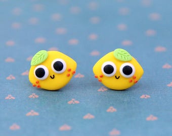 Lemon & Strawberry Fruit Earrings - Cute Acrylic Dangle Earrings For Summer & Parties