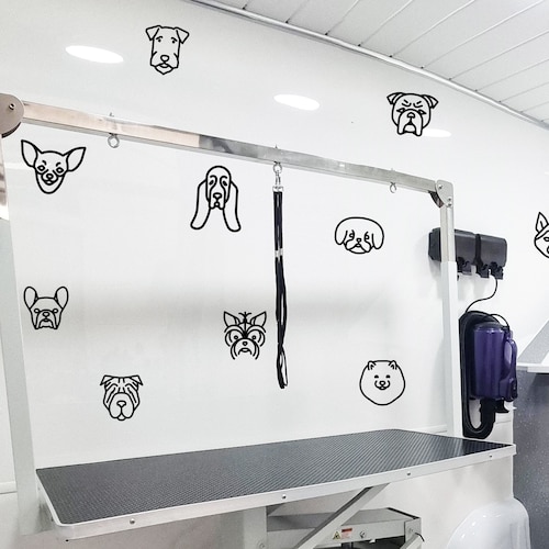 Dog Breed Head Wall Stickers Black Outline Dog Grooming Etsy UK