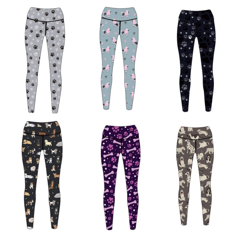 Patterned Hair Resistant Leggings for Dog groomers / Dog Etsy