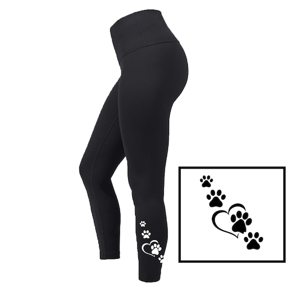 Buy Black Small Paw Print on 1 Leg Hair Resistant Leggings With TWO Pockets  , Size 6-24 Hair Resistant Dog Groomers / Dog Walkers, Dog Grooming Online  in India 