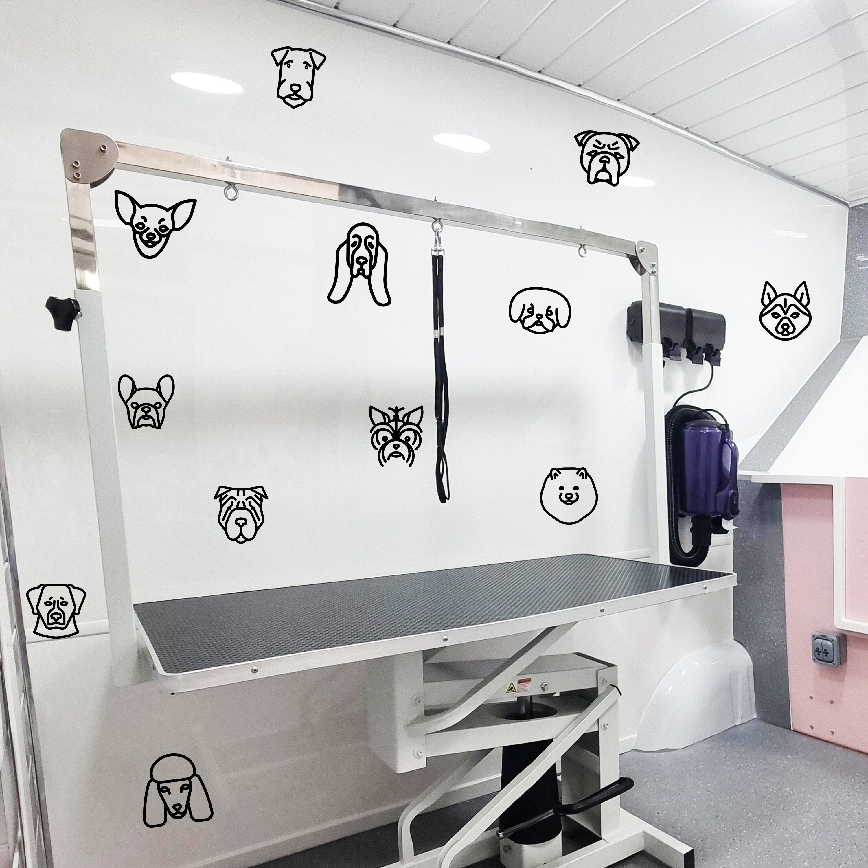 Dog Breed Head Wall Stickers Black Outline Dog Grooming Etsy