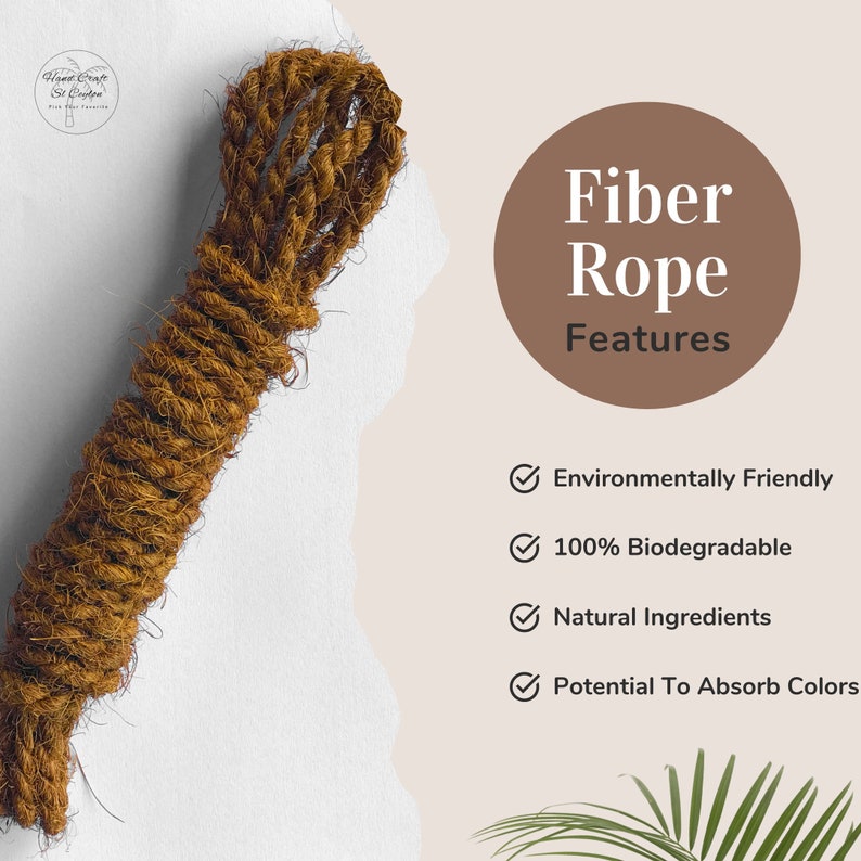 Coconut Fiber Rope Handmade Coco Rope Natural for Decoration Weddings Art & Crafts image 4