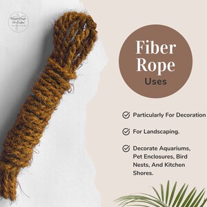 Coconut Fiber Rope Handmade Coco Rope Natural for Decoration Weddings Art & Crafts image 5