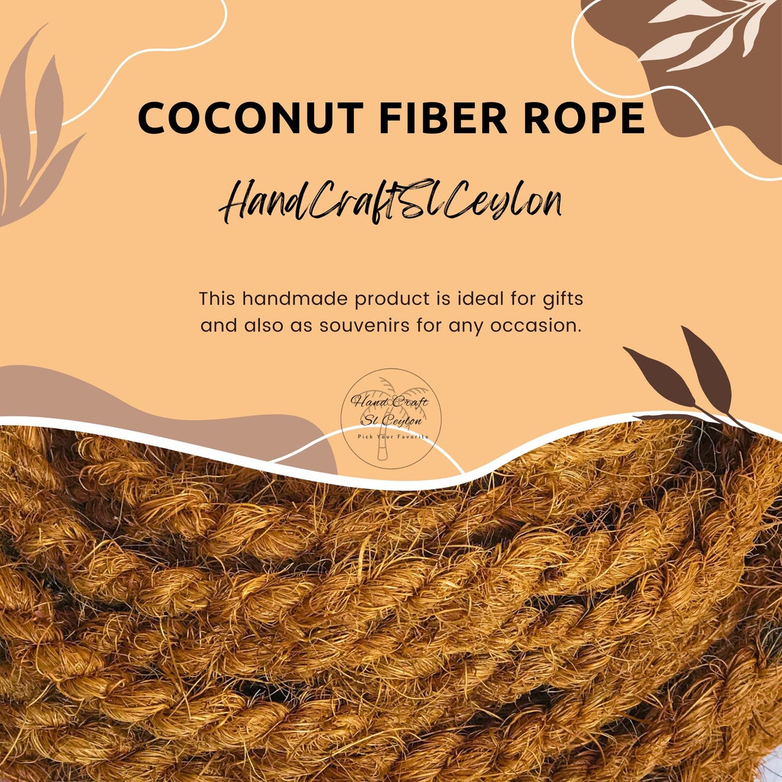 Coconut Fiber Rope Handmade Coco Rope Natural for Decoration Weddings ...