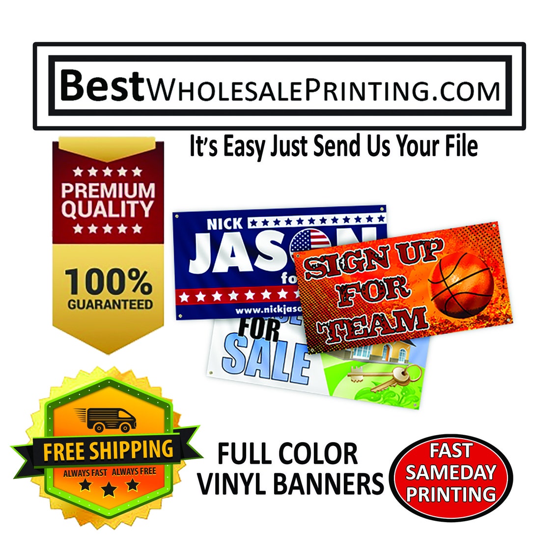 Custom Banners Hemmed w Grommets Vinyl Indoor/Outdoor Any Etsy