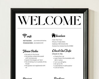 AirBnB Welcome Sign Template - Canva