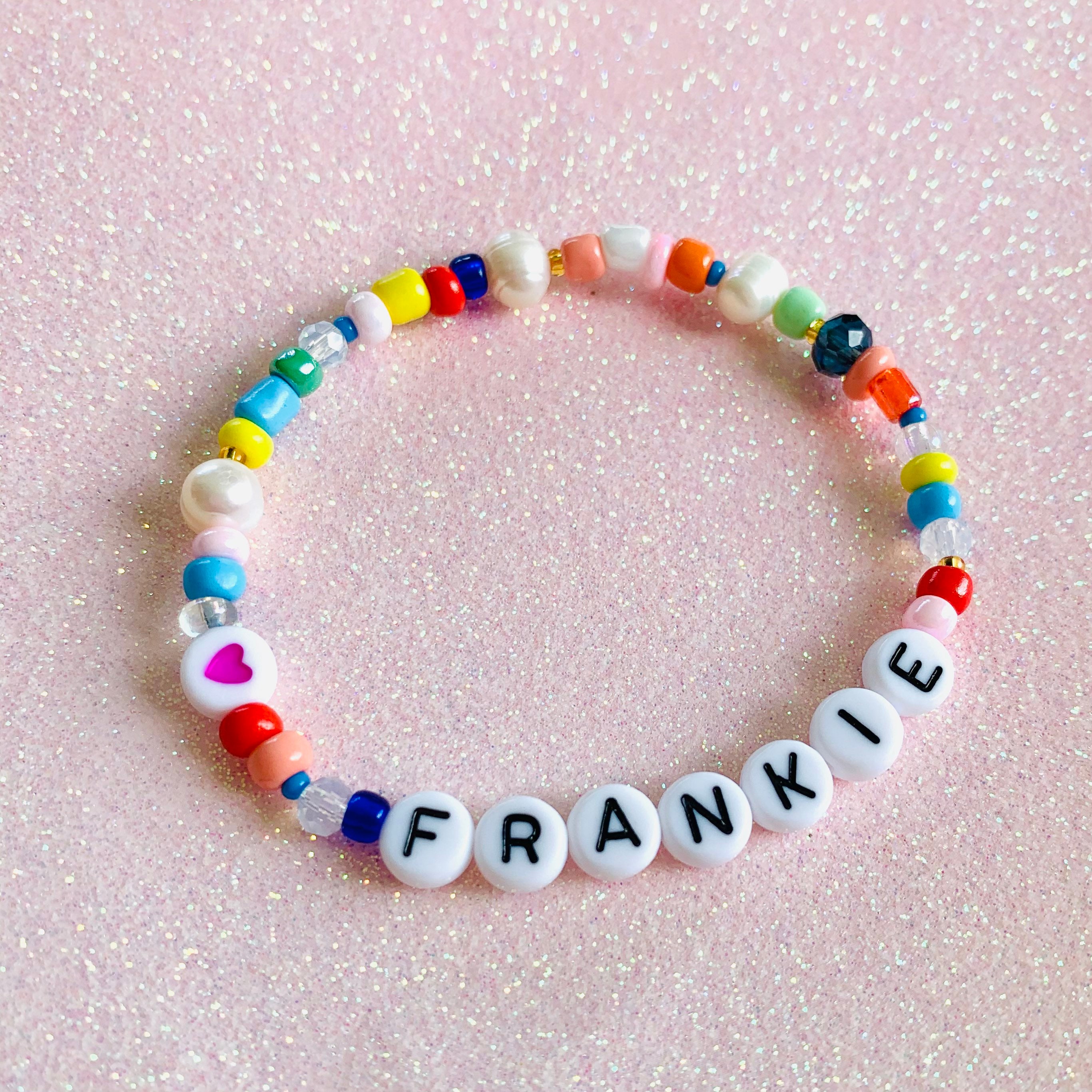 90s Personalised Beaded Bracelet Y2k Name Bracelet Etsy