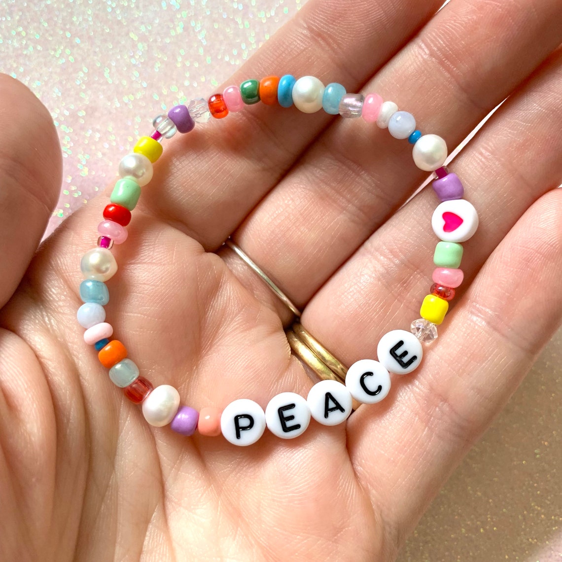 90s Personalised Beaded Bracelet Y2k Name Bracelet Etsy