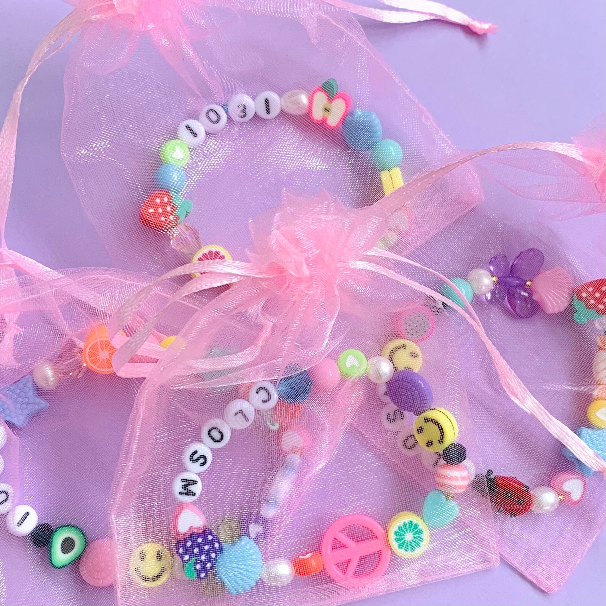 90s Personalised Beaded Bracelet Y2k Personalised Mismatched Etsy