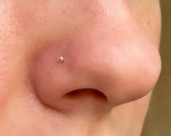 Tiny Silver Nose Stud, L Shape Nose Stud, Dainty Ball Nose Ring, Delicate Nose Studs, 925 Nose Pin, 24 gauge, Sterling Silver Or Gold Stud