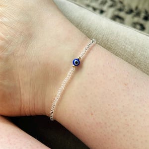 Evil Eye Klarglas Perlen Fußkettchen, zierliches Evil Eye Perlen Armband, 14k Gold Filled Fußkettchen, Boho Fußkettchen, Mädchen Geburtstagsgeschenke für sie