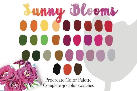 Sunny Blooms Procreate Color Palette Procreate Tools Color | Etsy