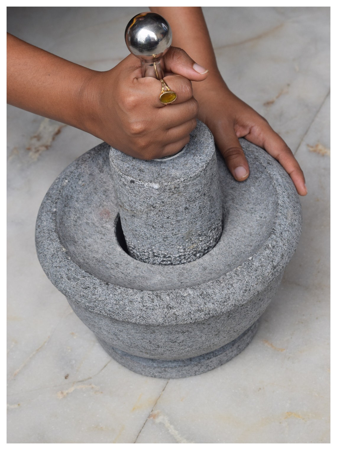 Handmade unpolished stone Grinder/Stone Attukal/Metate Morter Etsy