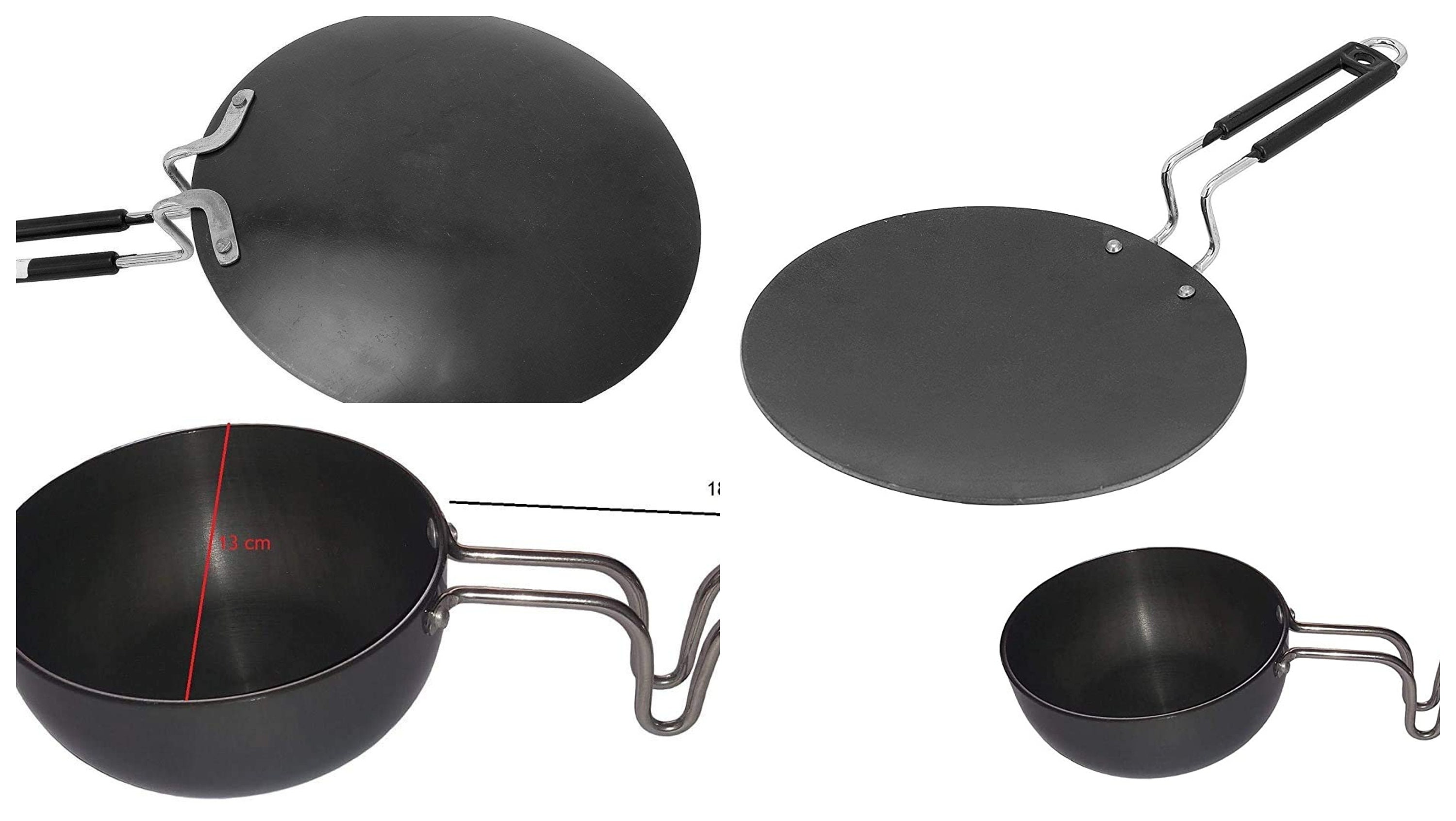 Schwarze Eisenroti Tawa mit schwarzer Eisen Tadka Pfanne mit | Etsy