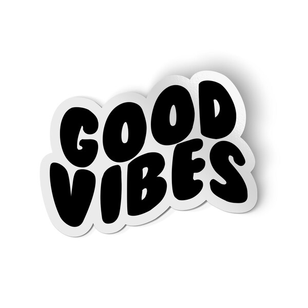 Retro vintage, good vibes sticker for water bottle, car decal sticker