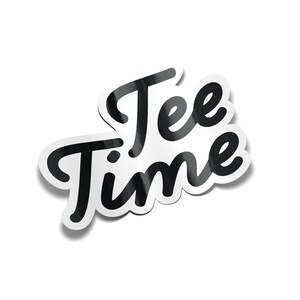 Golf Stickers | Tee Time Glossy Golf Water Bottle Sticker Decal | Funny Sticker for Golfers Caddie