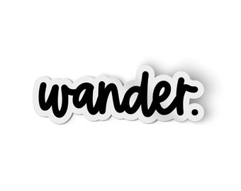 Outdoor Wander Sticker | Waterproof Stickers for Water bottle and Laptop | Black and White Explore Mountain Decals