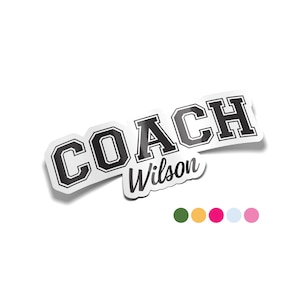 Sticker Coach personnalisé | Sticker pour verres autocar | autocollant bouteille d'eau | Entraîneur de football | Cheer Coach | Entraîneur de baseball