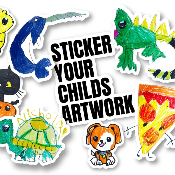 Custom Childrens Artwork Sticker | Gifts For Teachers | Water Bottle Sticker