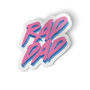 Sticker papa Rad, Sticker bouteille d'eau étanche, Papa fille, Sticker rétro, Sticker personnalisé