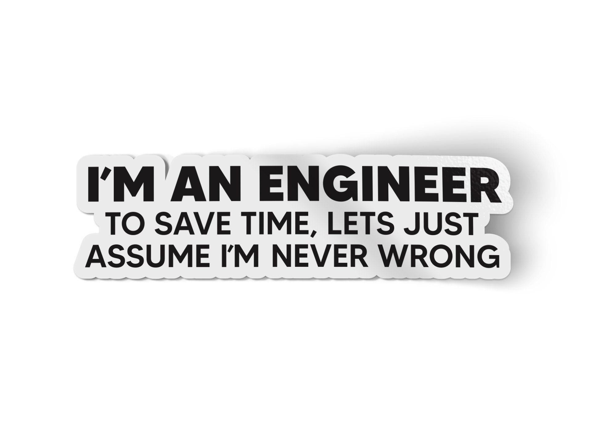 Funny Engineer Sticker | Engineering Student Decal | Funny Math Sticker ...