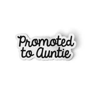 Promoted to Auntie Sticker | For Water Bottles and Laptops | Best Aunt Sticker | Gifts For Aunts and Uncles