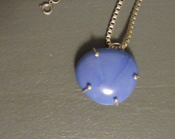 Hug Pendant: White beach glass, or periwinkle blue glass