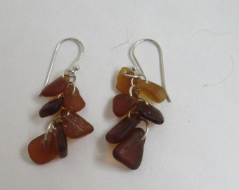 Amber multi-drop earrings