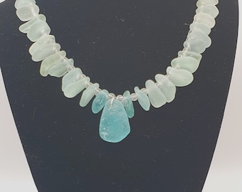 Sky Blue Sea Glass with pendant