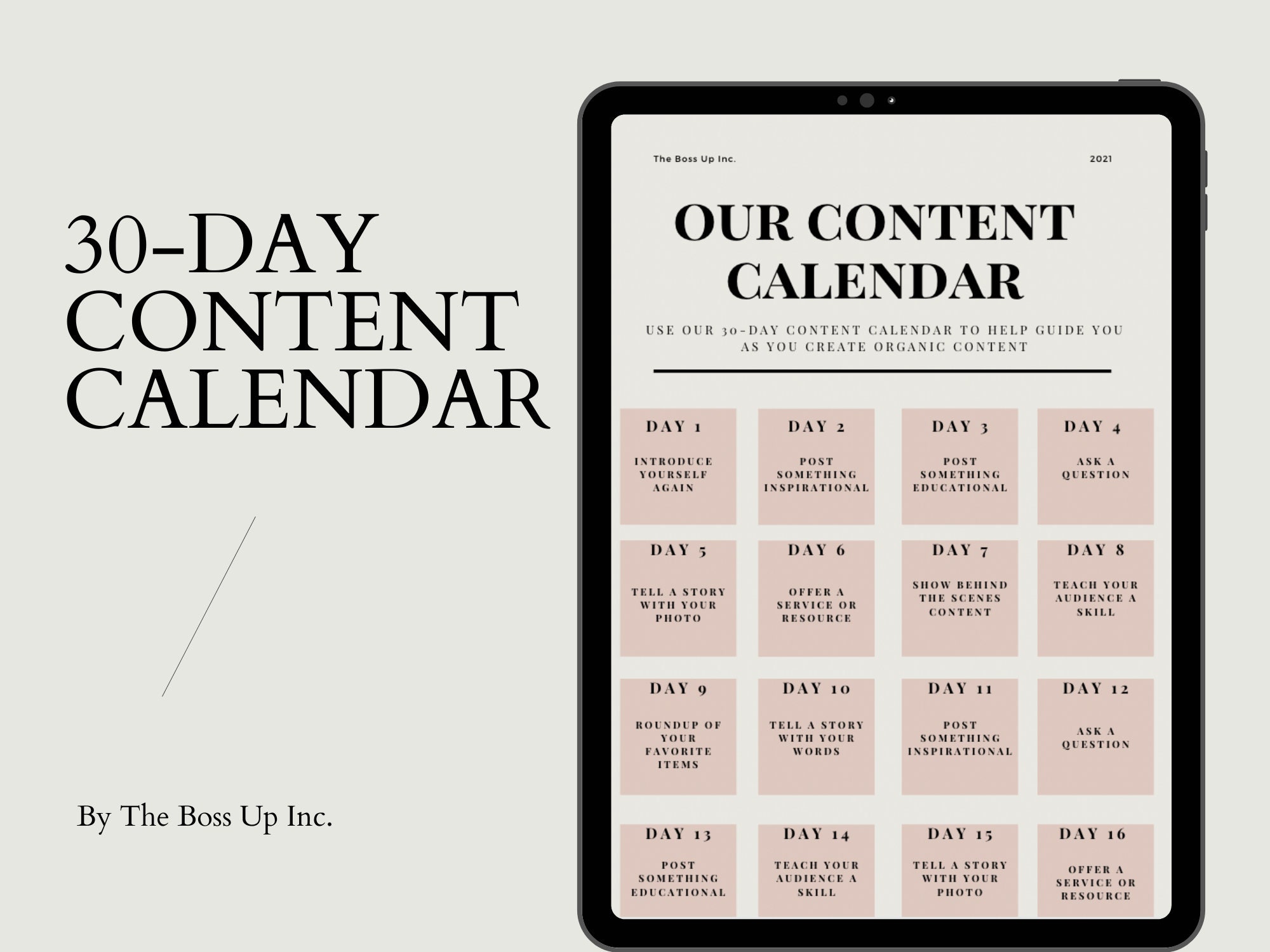 30-day Social Media Content Calendar - Etsy