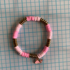 Pink preppy whale bracelet
