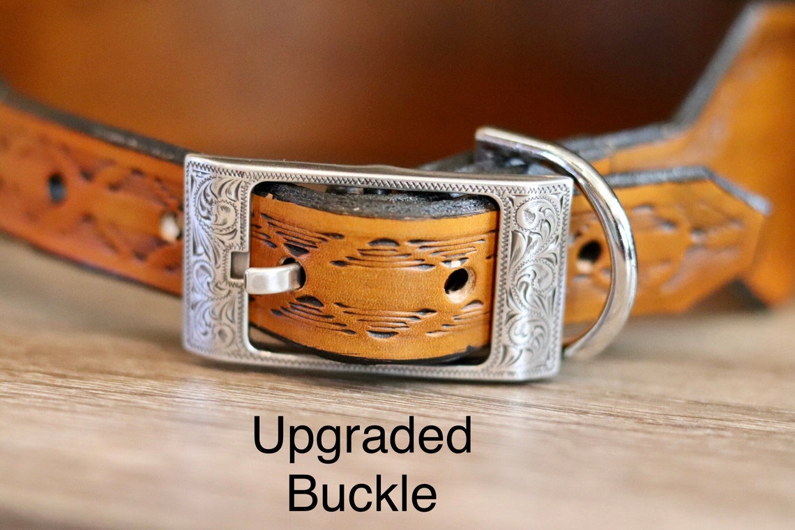 Custom Hand Tooled Leather Dog Collar Etsy