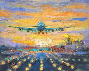 抽象画 飛行機から見える夕焼けの油絵 s-20170918120943218742.jpg