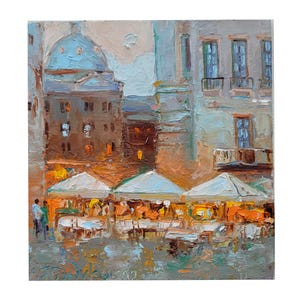 Rome city painting landscape wall decor cityscape original art miniature Italy artwork by NatalyArtUa