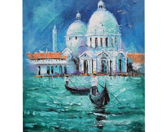 Venice painting Italy original artwork landscape wall art impasto art 8 x 10 in by NatalyArtUa