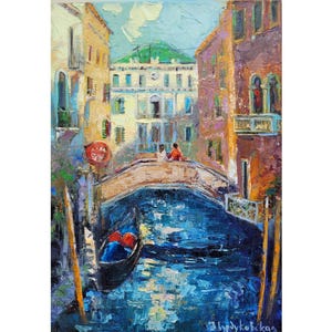Canvas Venice Painting Italy Original Art Architecture Wall Art Cityscape Venetian Artwork