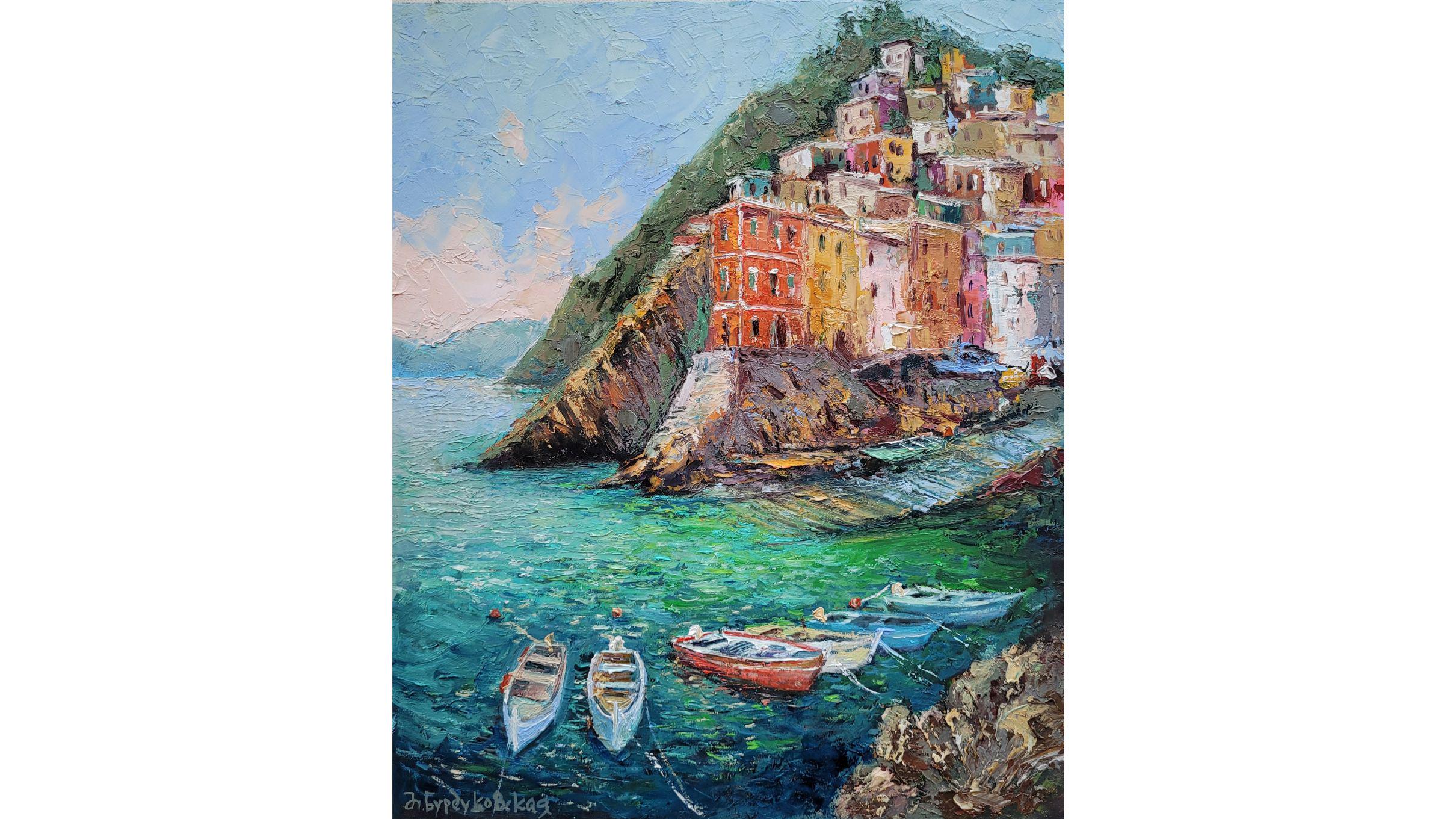 夏のアマルフィー港　油彩 Varriale Enrico ORIGNIAL Catastrophe The | Museum Art Mori the at Art of Power the and 絵画
