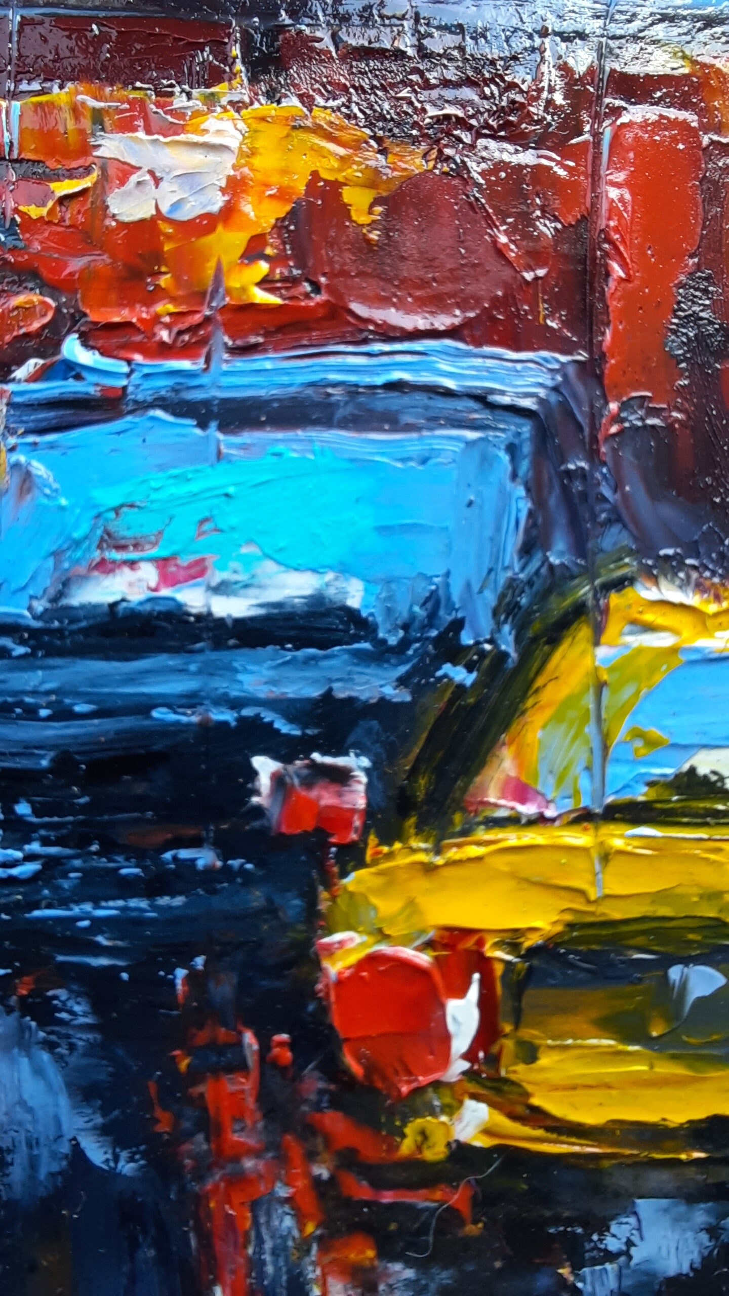 雨のニューヨーク市油絵：オリジナルの都市景観アート（8x10） - Etsy 日本