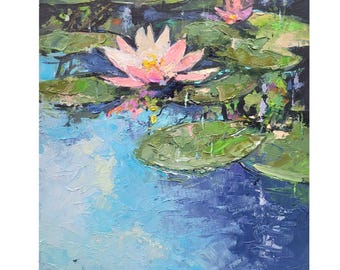 クロード・モネのキャンバスの絵画 睡蓮の壁アート 蓮の花のアート