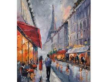 パリ凱旋門ミニ油絵オリジナル額入り2x2ギフト - Etsy 日本