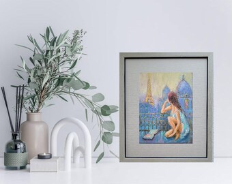 パリの貴婦人油絵：厚塗り技法による女性像（9×7インチ） - Etsy 日本