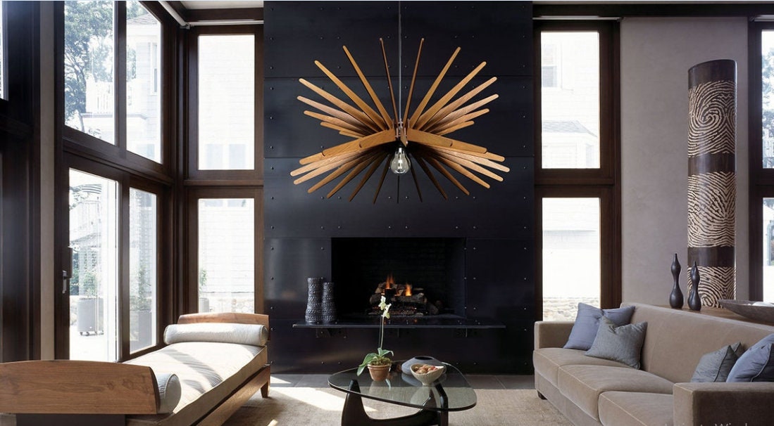 Hölzerne hängende Licht Deckenleuchte Holz Deckenleuchte | Etsy