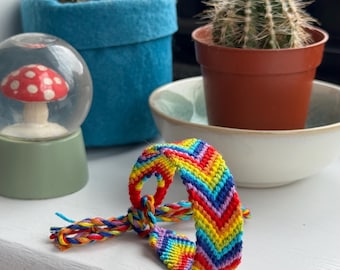 RAINBOW FRIENDSHIP bracelet. Stackable bracelets. PRIDE. Summer. Multicoloured. SpudStyle bracelet. Tie on bracelets. Gifts for friends