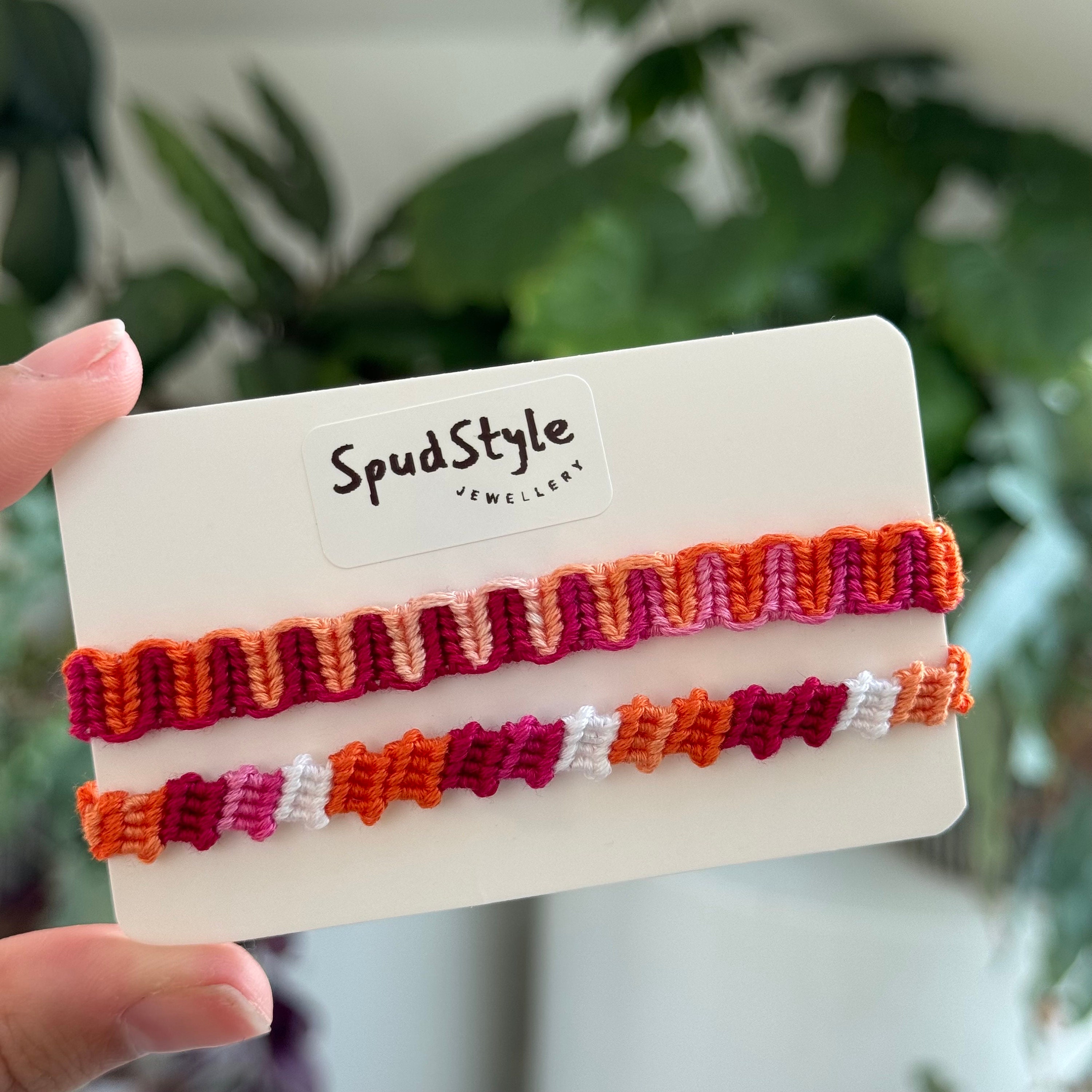 THREAD BRACELET SET of 2. Summer Colours. Beach Bracelets