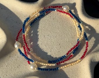 COLOURFUL SEED BEAD bracelets on elastic string. Multi coloured jewelry / bracelets. Summer friendship bracelets. Beach bracelets.