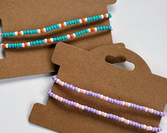 BEAD BRACELET SET of 2. Friendship bracelets. Gifts for friends. Glass seed beads. Summer jewelry. Stackable bracelets. SpudStyle
