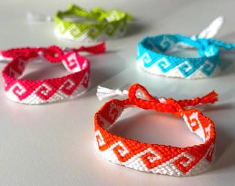 GREEK WAVE bracelets. Bright colourful neon. Friendship bracelets. Summer fashion. Bracelet stack. SPUDSTYLE jewellery jewelry