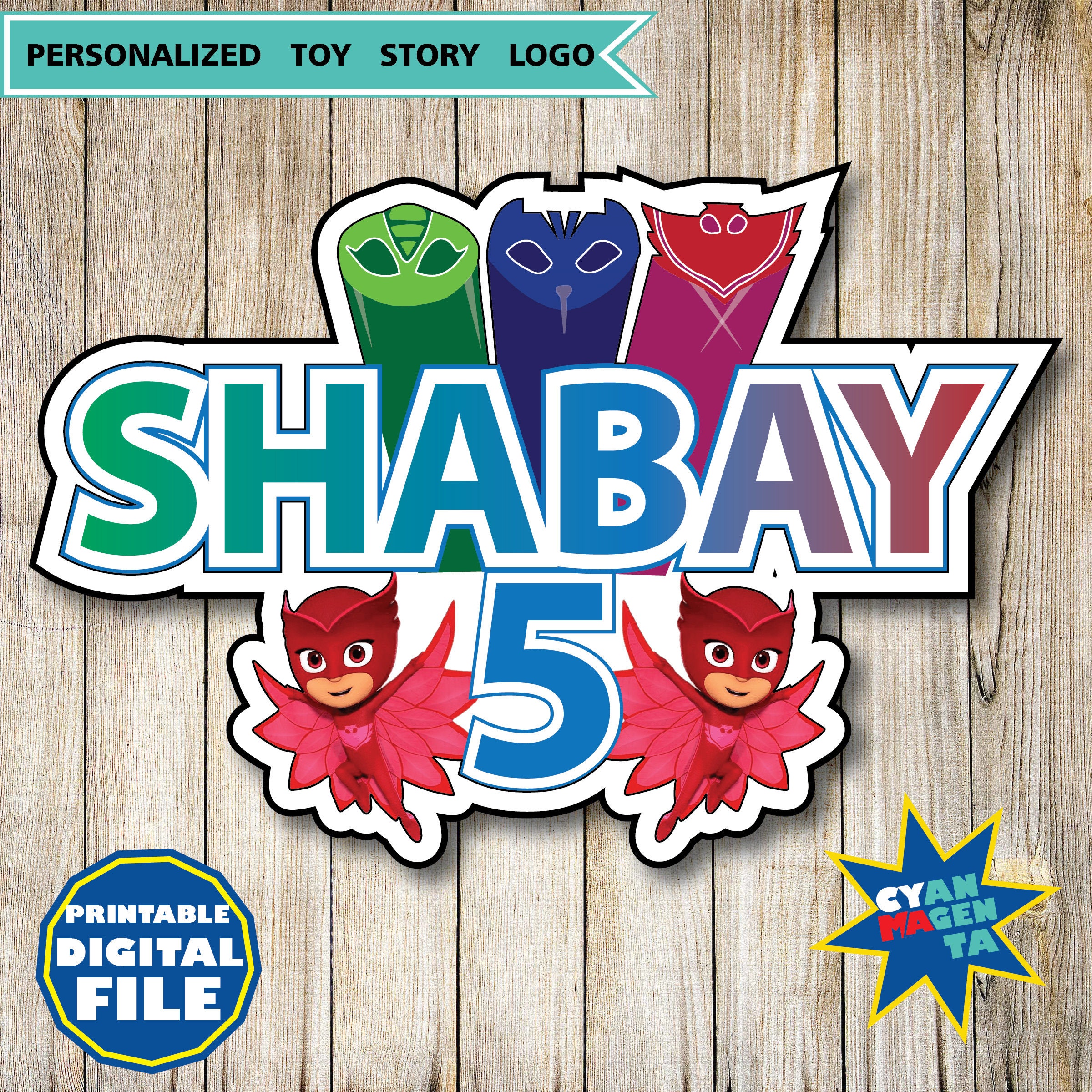 Pj Masks logo personalized logo personalizado Pj Masks Etsy