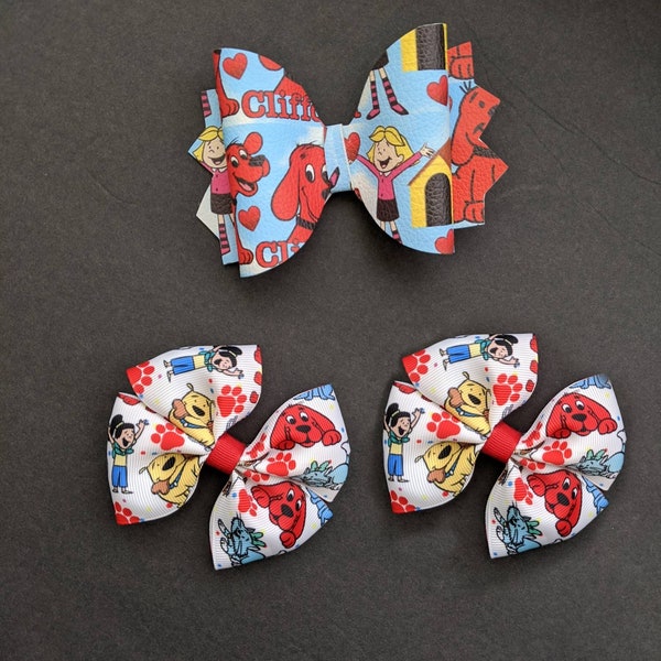 Clifford Hair Bows / Clifford Pigtails Bows / Clifford The Big Red Dog
